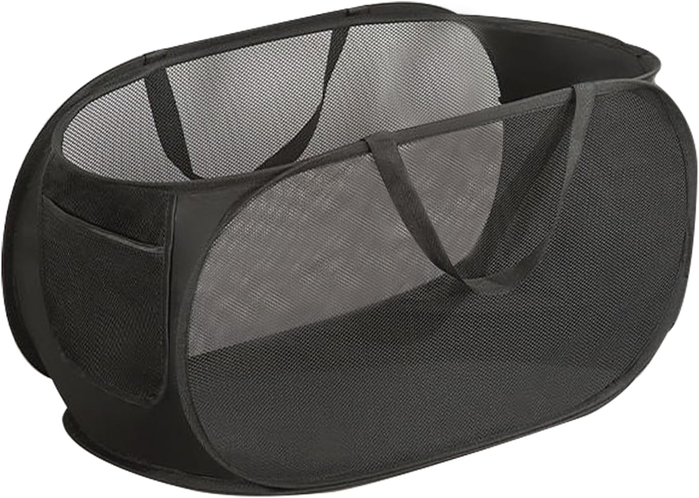Mainstays Hexagon Pop Up Hamper Black Mesh Garage and Home