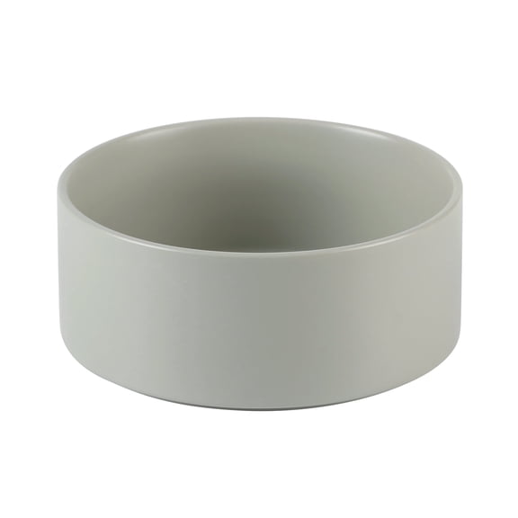 LarqeeWare 7.3 Inch 1300mL Ceramic Dog Bowl with Non-Slip Rubber Base, 44oz Food Water Feeding Bowl for Medium Sized Dogs, Single Grey Replacement Pet Bowl