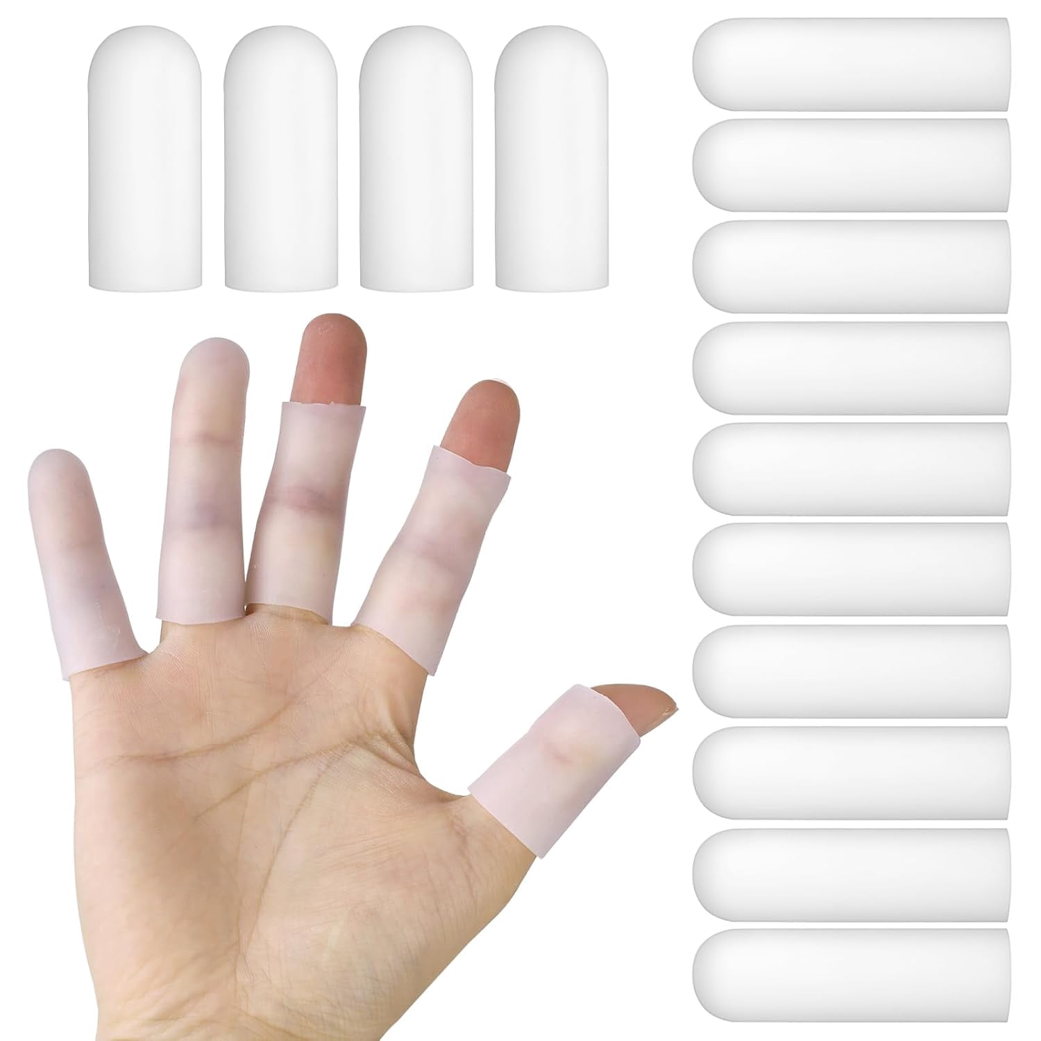 Larrel 14 PCS Silicone Finger Cots, Soft Finger Gloves Fingers Sleeves ...