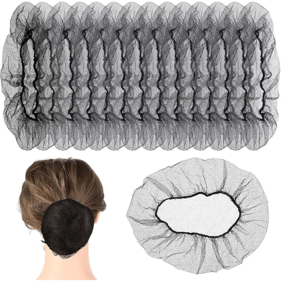 Larrel Nylon Hair Net, 50PCS Black Wig Nets Sturdy Women Hair Nets Invisible Elastic Edge Thicker Mesh For Women Bun Sleeping Kitchen Food Service Ballet Dancer