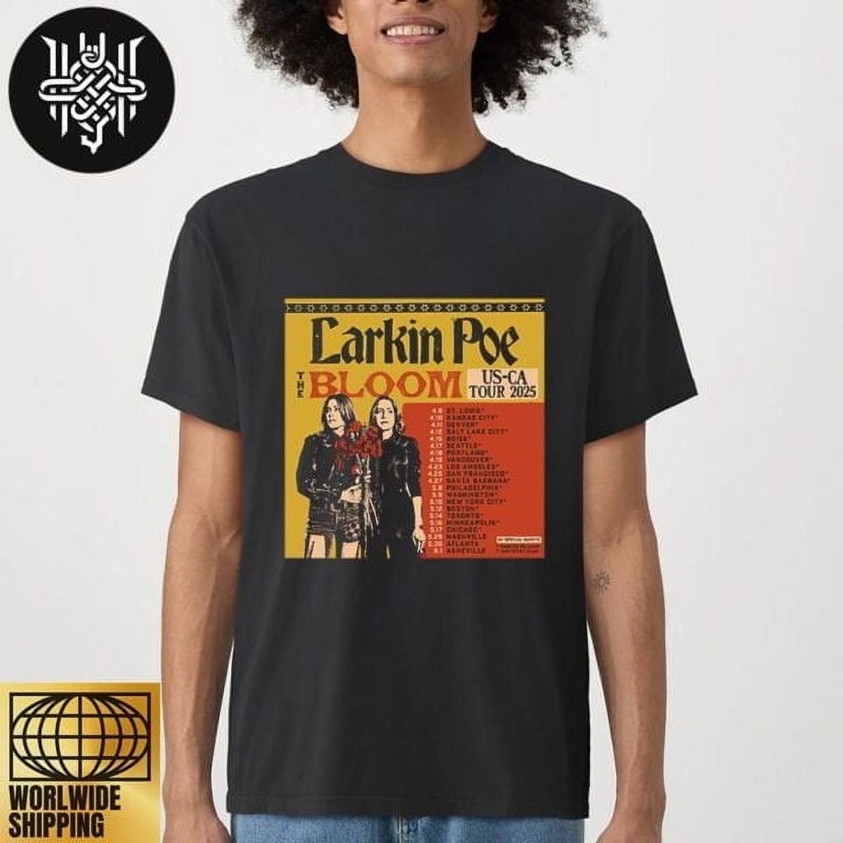 Larrkin Poe The Bloom Tour USCA 2025 Tour Dates Artwork Unisex TShirt