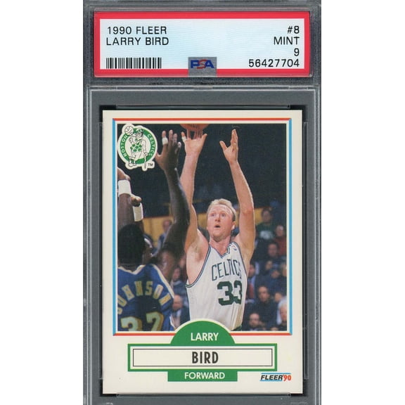 Larry Bird 1990 Fleer Basketball Card #8 Graded PSA 9
