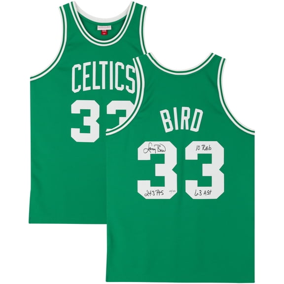 Larry Bird Boston Celtics Autographed Green Mitchell & Ness 1985-1986 Authentic Jersey with Multiple Inscriptions - Limited Edition of 33 - Fanatics Authentic Certified