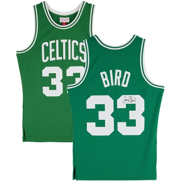 Larry Bird Boston Celtics Autographed Green Mitchell & Ness Swingman Jersey