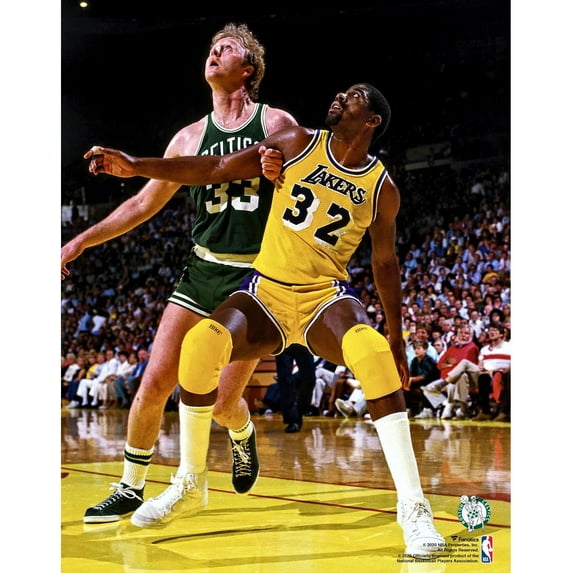 Larry Bird Boston Celtics Unsigned vs. Magic Johnson Photograph