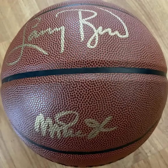 Larry Bird Magic Johnson signed Spalding NBA basketball BAS Schwartz Celtics Lakers