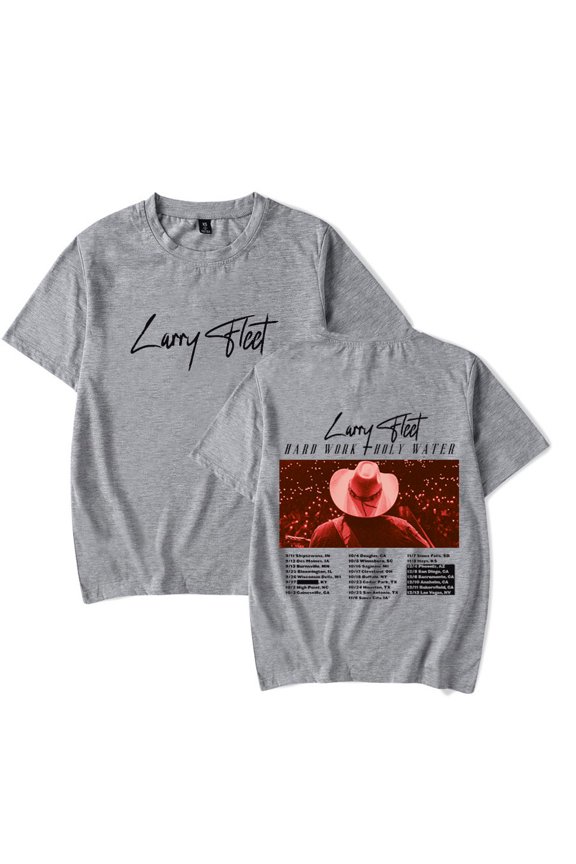 Larry Fleet 2025 Tour Merch T-shirt Retro Trend Short-sleeved Men And Women Street Wear