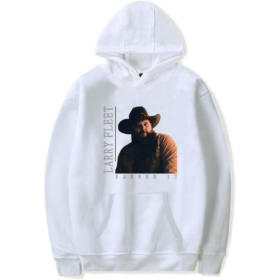 Larry Fleet Earned It Merch Hoodie Pockets Drawstring Unisex Hooded Sweatshirt Fashion Clothing