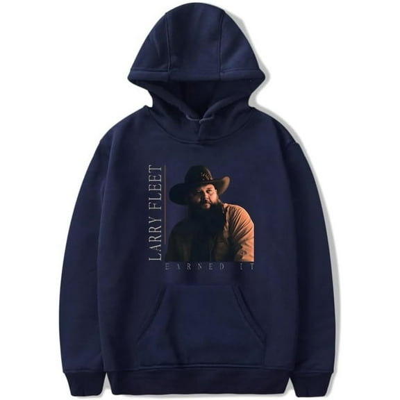 Larry Fleet Earned It Merch Hoodie Pockets Drawstring Unisex Hooded Sweatshirt Fashion Clothing