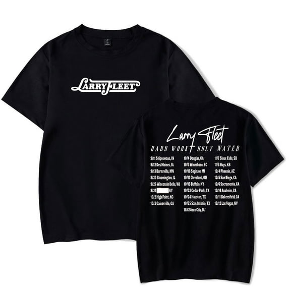 Larry Fleet Hard Work And Holy Water Tour Cotton T-Shirt Unisex Crew Neck Short Sleeve Casual