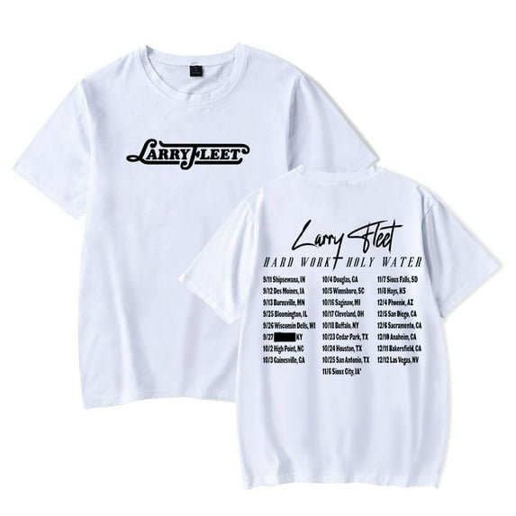Larry Fleet Hard Work And Holy Water Tour Cotton T-Shirt Unisex Crew Neck Short Sleeve Casual