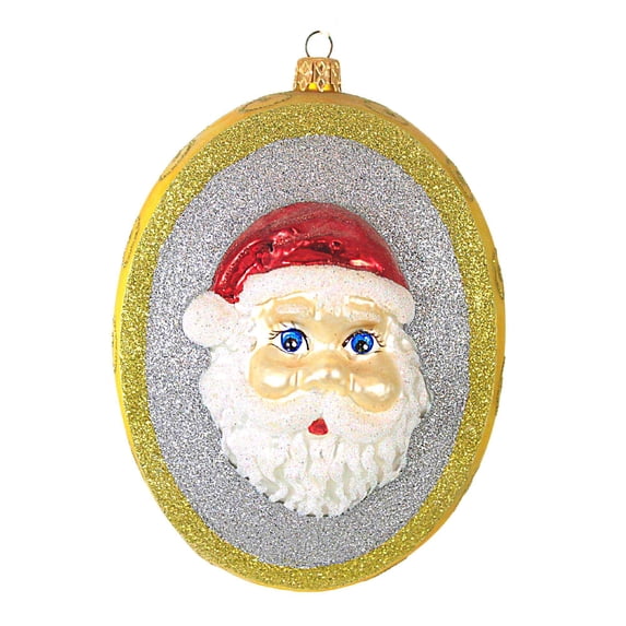 Larry Fraga Designs Christmas Locket - 1 Ornament 6.25 Inch, Glass - Ornament Christmas Santa Candle 6028 White