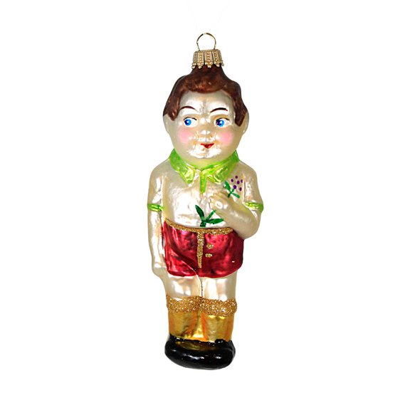 Larry Fraga Designs Courtship - 1 Ornament 5.25 Inch, Glass - Christmas Ornament Boy Love 5053