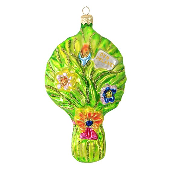 Larry Fraga Designs Flowers For Deb - 1 Ornament 6 Inch, Glass - Ornament Bouquet Dresden Dove 2004