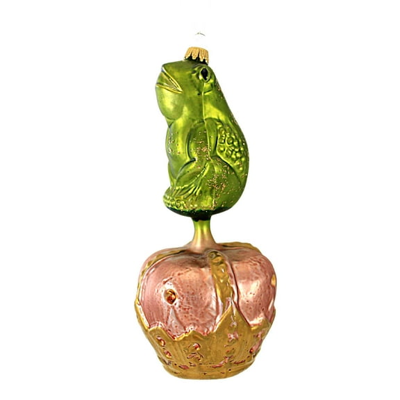 Larry Fraga Designs Frog Prince - 1 Ornament 6.25 Inch, Glass - Ornament Crown 5033