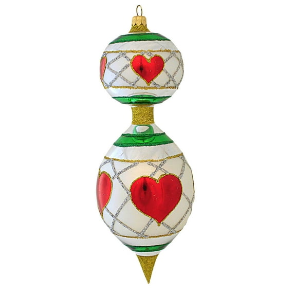 Larry Fraga Designs Heartfelt - 1 Ornament 9 Inch, Glass - Ornament Valentines Heart Drop 5236