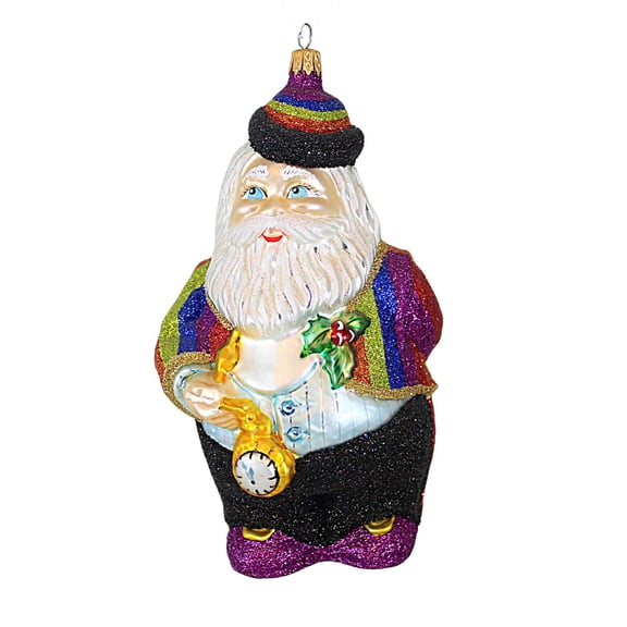 Larry Fraga Designs Midnight Santa - 1 Ornament 7 Inch, Glass - Ornament Christmas Santa Gay 5870
