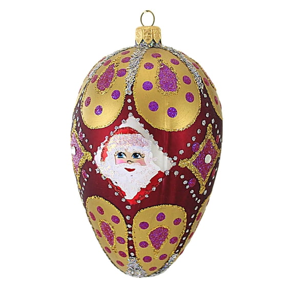 Larry Fraga Designs Russian Window - 1 Ornament 5.5 Inch, Glass - Ornament Christmas Santa Egg 581