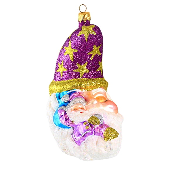Larry Fraga Designs Sweet Dreams, Little One - 1 Ornament 6 Inch, Glass - Ornament Santa Crescent Moon 5993