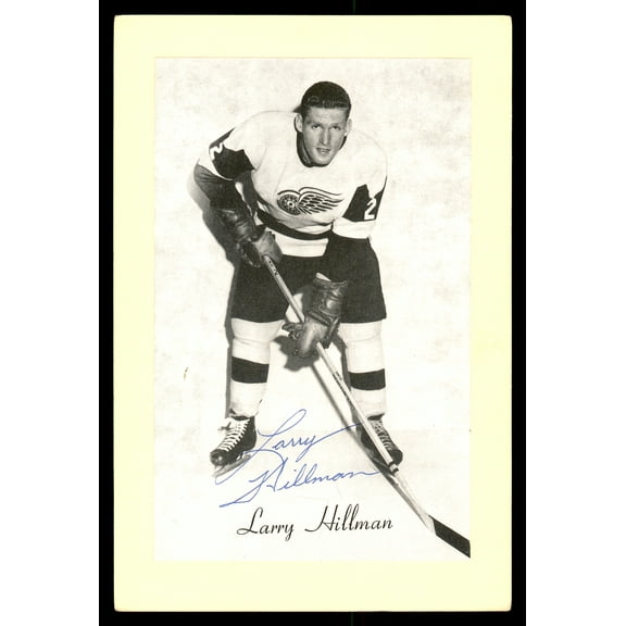 Larry Hillman Autographed 1944-63 Beehive Group 2 4.5x6.5 Photo Detroit Red Wings SKU #176646