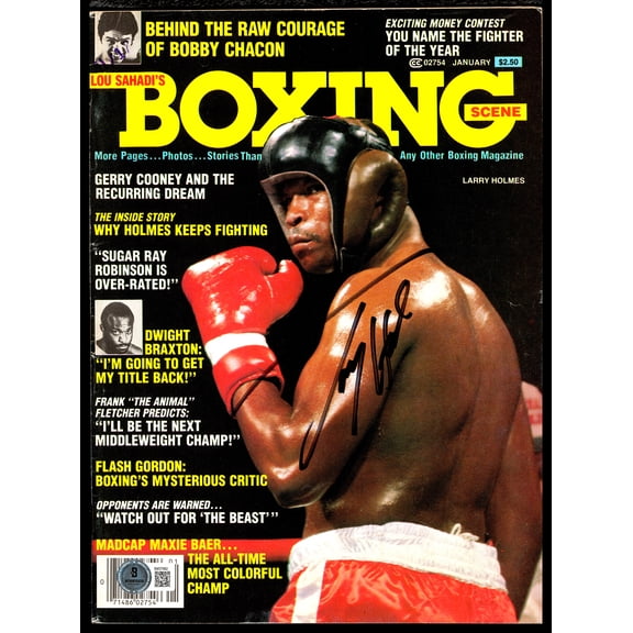 Larry Holmes Autographed Magazine Beckett BAS QR #BM37882