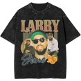 thumbnail image 1 of Larry June Merch Washed T-shirt Cool Trendy Print Short-sleeved Men And Women Hip-hop Tops, 1 of 2