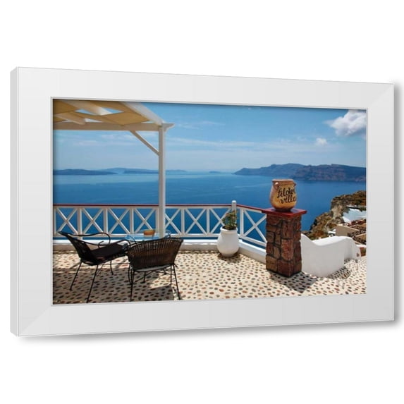 Larry Malvin 18x13 White Modern Wood Framed Wall Art Titled - Filotera Villa Deck View