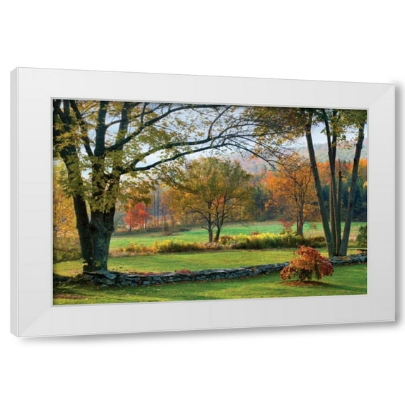 Larry Malvin 32x23 White Modern Wood Framed Wall Art Titled - Sugar Hill Dawn