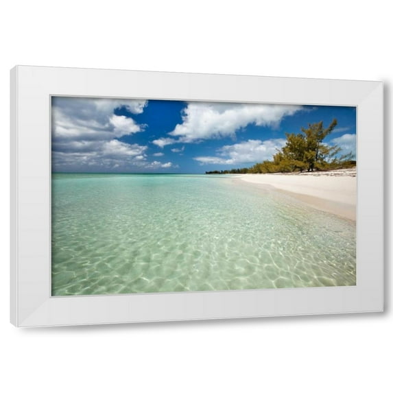 Larry Malvin 4x24 White Modern Wood Framed Wall Art Titled - Deep Creek Shoreline