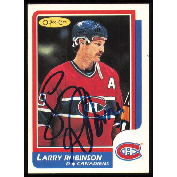 Larry Robinson Autographed 1986-87 O-Pee-Chee Card #62 Montreal Canadiens SKU #254731