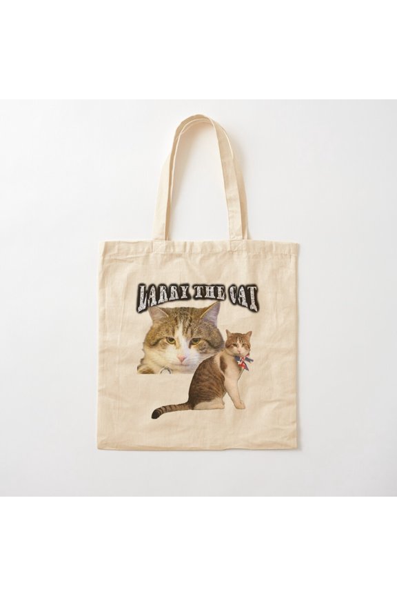 Larry The Cat Rap Canvas Tote Bags, Reusable Shopping Bag