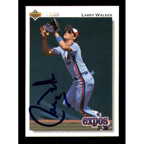 Larry Walker Autographed 1992 Upper Deck Card #249 Montreal Expos SKU #241946