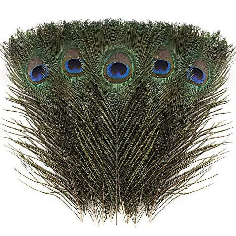 Larryhot Natural Peacock Feathers Bulk - 40pcs 10-12 inches
