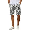 thumbnail image 1 of INSPIRE CHIC Men's Shorts Animal Print Zipper Closure Regular Fit Casual Dress Shorts 30 Zebra Print, 1 of 5