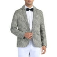 thumbnail image 1 of INSPIRE CHIC Men's Blazers Animal Print Notched Lapel Slim Fit Blazer XL Brown, 1 of 6