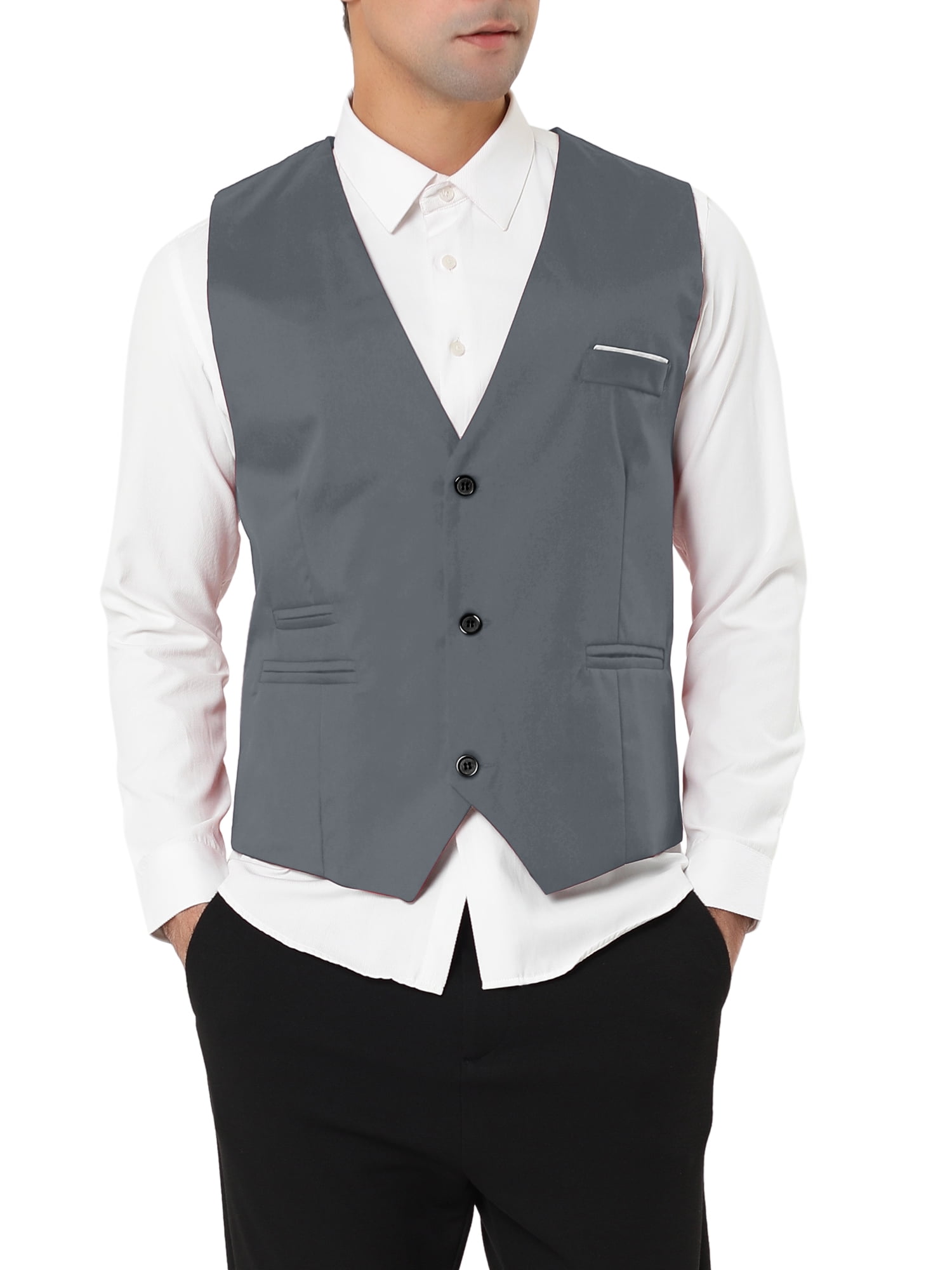 Lars Amadeus Big & Tall Men's Suit Vest Business Formal Dress Waistcoat