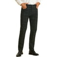 thumbnail image 1 of Lars Amadeus Business Checked Trousers for Men's Straight Leg Flat Front Plaid Dress Pants, 1 of 5