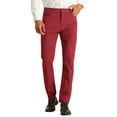 thumbnail image 1 of INSPIRE CHIC Business Checked Trousers for Men's Straight Leg Flat Front Plaid Dress Pants 28 Red, 1 of 5