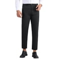 thumbnail image 1 of INSPIRE CHIC Business Dress Pant for Men's Zipper Closure Flat Front Formal Solid Color Straight Trousers, 1 of 6