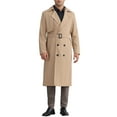 thumbnail image 1 of INSPIRE CHIC Classic Trench Coat for Men's Double Breasted Long Winter Overcoat with Belt, 1 of 4