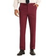 thumbnail image 1 of INSPIRE CHIC Dress Pants for Men's Classic Fit Solid Stretch Flat Front Work Business Trousers 34 Burgundy, 1 of 6