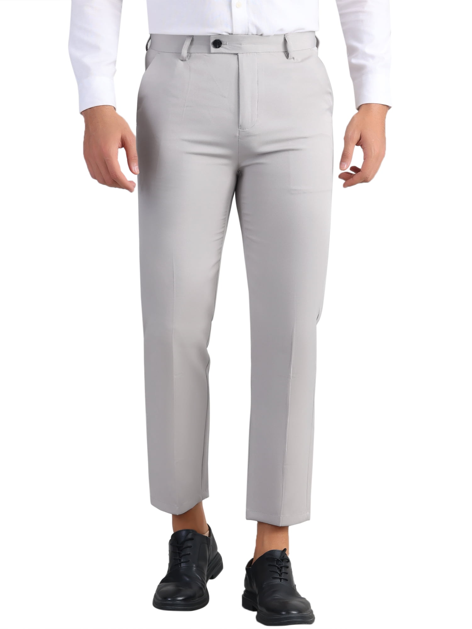INSPIRE CHIC Dress Pants for Men's Flat Front Expandable Waist Work ...
