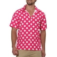thumbnail image 1 of INSPIRE CHIC Dress Shirts for Men's Slim Fit Polka Dots Button Short Sleeves Short Shirts Tops XL Rose Red, 1 of 6