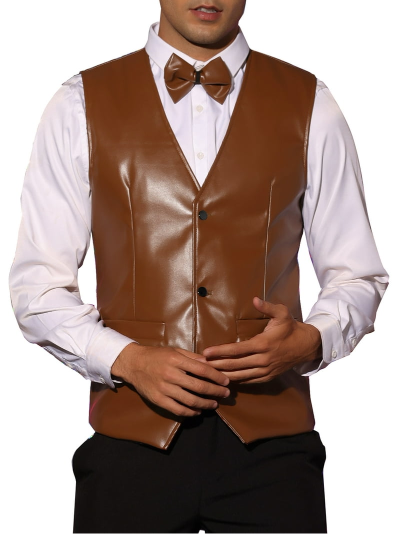 brown waistcoat dress Linen Waistcoat Dress