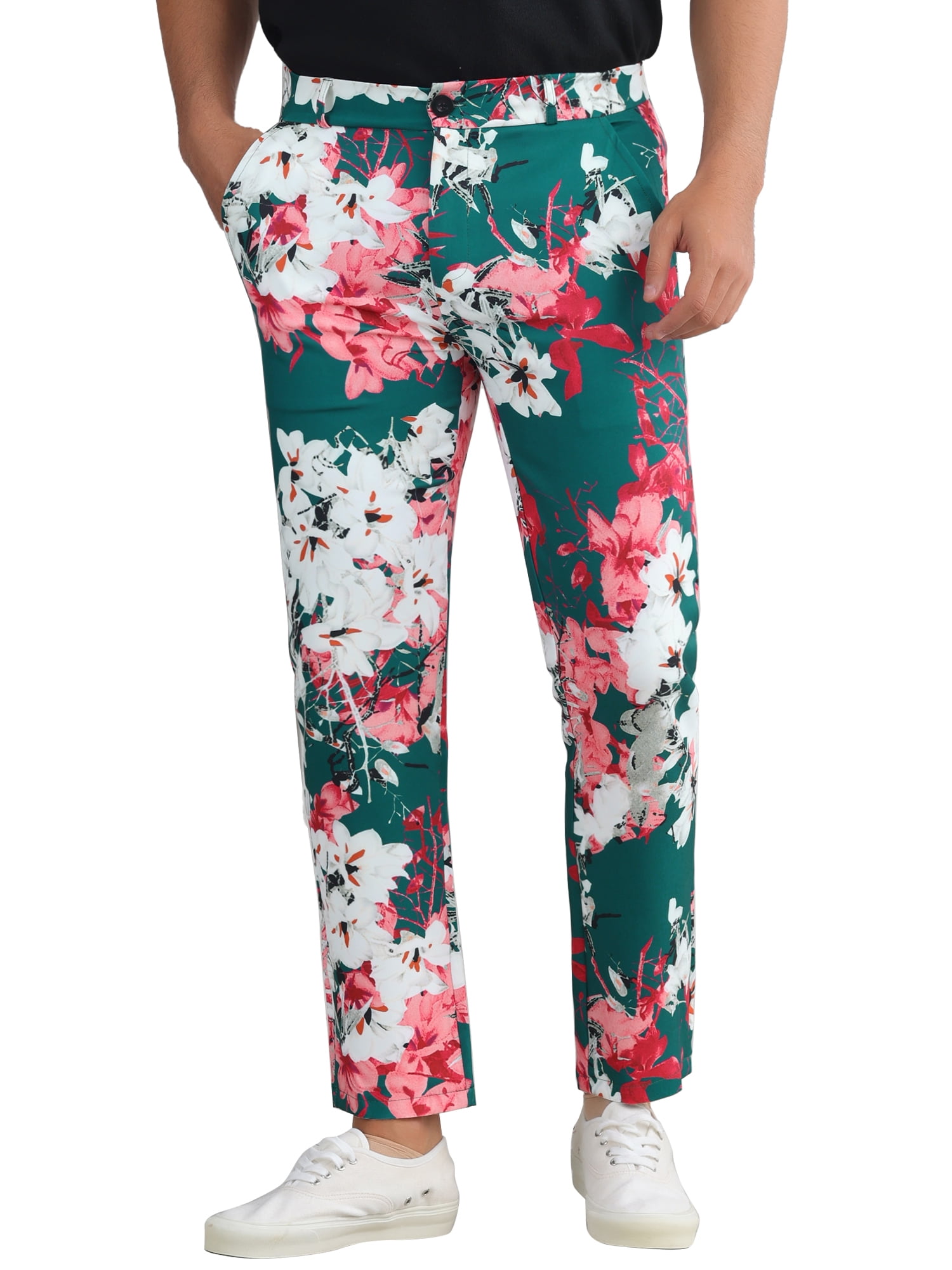 JACK EXOTIC FLORAL NEUTRAL MENS FLAT FRONT PANT