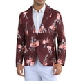 thumbnail image 1 of INSPIRE CHIC Floral Sport Coats for Men's Slim Fit Party Prom Flower Printed Blazers S Burgundy, 1 of 6