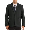 thumbnail image 1 of INSPIRE CHIC Formal Blazers for Men's Slim Fit Solid Color Prom Wedding Sports Coats Black M, 1 of 5