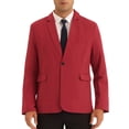 thumbnail image 1 of INSPIRE CHIC Formal Blazers for Men's Slim Fit Solid Color Prom Wedding Sports Coats Burgundy 2XL, 1 of 5