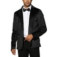 thumbnail image 1 of INSPIRE CHIC Formal Suede Blazers for Men's Slim Fit Solid Two Button Suit Sports Coats Black M, 1 of 5