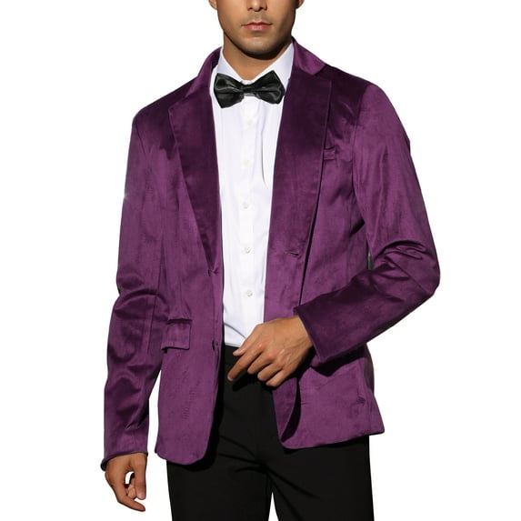 Lars Amadeus Formal Suede Blazers for Men's Slim Fit Solid Two Button Suit Sports Coats